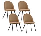 Chaises De Salle à Manger Capo Samt, Lot De 4, Marron