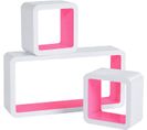 Lot De 3 Étagère Murale Cube En Mdf. Étagère Cd Livres Étagère.blanc Rose