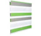 1 Pièce Store Enrouleur Double.fixation Rapide.isolant Thermique.75x150 cm.blanc+vert+gris