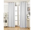 1pc Rideau Opaque Passe Tringle Rideau Occultant En Polyester 135x225cm.vh5869ws Gris Blanc