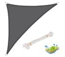 Voile D’ombrage Triangulaire En Polyester. Protection Contre Le Soleil .3.6x3.6x5.1m. Gris