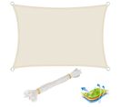 Voile D’ombrage Rectangulaire En Polyester. Protection Contre Le Soleil .2x3 M. Crème