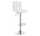 Tabouret De Bar En Cuir Artificiel-avec Bien Assise Rembourrée-tabouret Ajustables En Hauteur-blanc