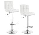 Lot De 2 Tabouret De Bar En Cuir Artificiel-siège Bien Rembourré-tabouret Ajustable En Hauteur-blanc