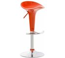 Tabouret De Bar Saddle Avec Assise En P^lastique Pied En Métal Orange