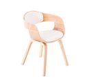 Chaise Retro Kingston En Similicuir Nature / Blanc