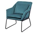 Fauteuil Josie En Velours Bleu 64 x 68 x 82 Cm