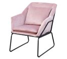 Fauteuil Josie En Velours Rose 64 x 68 x 82 Cm