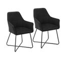 Josie Lot De 2 Chaises De Salle A Manger Noir 58 x 59 x 88 Cm