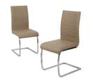 Lot De 2 Chaises De Salle A Manger Lucy Beige En Simili 49 x 43 x 98 Cm