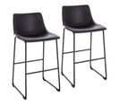 Lot De 2 Tabourets De Bar John Noir En Simili 49 x 50 x 97 Cm