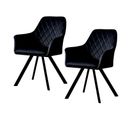 Lot De 2 Chaises De Salle A Manger Mason Noir En Velours 58 x 60 x 85 Cm