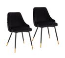 Lot De 2 Fauteuil De Table Alice Noir En Métal (50 X 55 X 81 Cm)