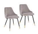 Lot De 2 Fauteuil De Table Alice Gris En Polyester (50 X 55 X 81 Cm)