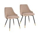 Lot De 2 Fauteuil De Table Alice Taupe En Polyester (50 X 55 X 81 Cm)