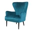 Fauteuil à Oreilles Arthur Turquoise En Velours (76 X 78 X 89 Cm)