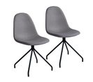 Lot De 2 Chaises De Salle A Manger Svita Gris Clair En Tissu 44 x 40 x 87 Cm