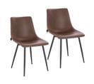 Lot De 2 Fauteuil De Table Miles Marron En Polyuréthane (48 X 52 X 82 Cm)