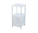 Étagère De Salle De Bain En Bambou S Autonome Avec Porte 35x35x80 Cm