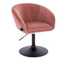 Fauteuil Cocktail Jamaique Réglable En Hauteur En Continu Rose En Velours (60 X 60 X 73-89 Cm)