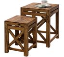 Tables Gigogne Bois Massif Table D'appoint Lot De 2 Table Basse Ensemble