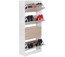 Étagère À Chaussures Bois 60x150x24 Cm Armoire De Chaussures 18 Paires