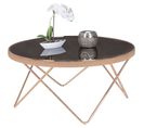 Table Basse Verre / Métal Ø 82 Cm Table D'appoint Table De Salon Rond