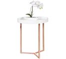 Table Basse Bois Métal Ø 40 cm Table D'appoint Table De Salon Rond Design