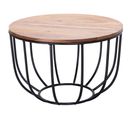 Table Basse Bois Massif Métal 60x39x60 Cm Table D'appoint Table De Salon