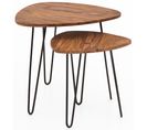 Tables Gigogne Bois Massif Table D'appoint Lot De 2 Table Basse Ensemble