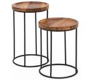 Tables Gigogne Bois Massif Table D'appoint Lot De 2 Table Basse Ensemble