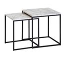 Table D'appoint Ensemble De Table Basse 2 Places Table De Salon Blanc Aspect Marbre