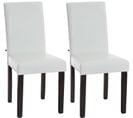 Lot De 2 Chaises De Salle À Manger Ina Similicuir Avec Pieds En Bois Blanc /marron Foncé