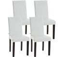 Lot De 4 Chaises De Salle À Manger Ina Similicuir Avec Pieds En Bois Blanc /marron Foncé