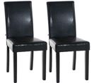 Lot De 2 Chaises De Salle À Manger Ina Similicuir Avec Pieds En Bois Noir /noir