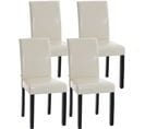 Lot De 4 Chaises De Salle À Manger Ina Similicuir Avec Pieds En Bois Crème/noir