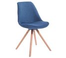 Chaise Toulouse Tissu Pieds Ronds Bleu/nature