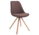 Chaise Toulouse Tissu Pieds Ronds Marron/nature