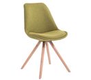 Chaise Toulouse Tissu Pieds Ronds Vert/nature