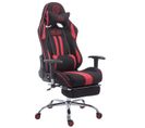 Fauteuil De Bureau Racing Limit Tissu Avec Ou Sans Repose-pieds Noir / Rouge/avec Repose-pieds