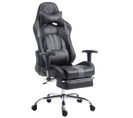 Fauteuil De Bureau Limit Similicuir Avec Repose-pieds Téléscopique Noir / Gris