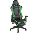 Fauteuil De Bureau Turbo Xl En Similicuir Noir / Vert/similicuir