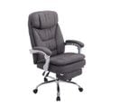 Fauteuil De Bureau Troy En Tissu Avec Repose-pieds Gris Foncé