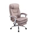 Fauteuil De Bureau Troy En Tissu Avec Repose-pieds Taupe