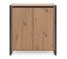 Petit Buffet De Rangement 2 Portes L80 Cm - Décor Bois Clair