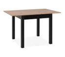 Table à Manger Extensible Coburg Décor Chêne Artisan Et Noir 4/6 Personnes L80/120 X P90 X H76,5 Cm