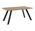 Table à Manger Konstanz - Décor Chêne Artisan Et Noir - 8 Personnes - L160 X H75 X P90 Cm