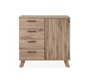 Buffet 4 Tiroirs 1 Porte Effet Bois - L85 X H85 Cm