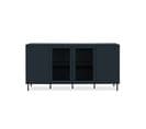 Buffet 4 Portes Dont 2 Vitrées Bleu Marine - L180 Cm