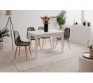 Table avec allonge 120/160 cm DORA Blanc